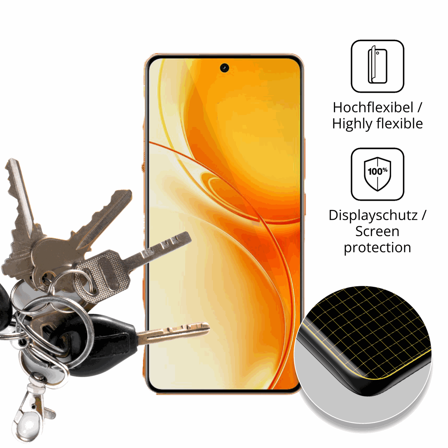 dipos Displayschutz für Realme P4 Power, transparente Oberfläche, geringe Dicke und perfekte Passform