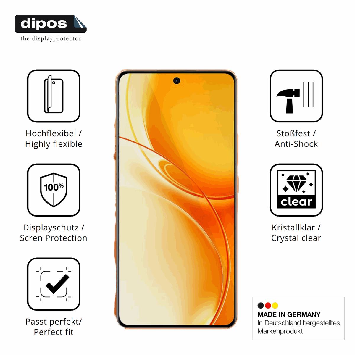 Displayschutz hergestellt in Deutschland, höchste Qualität made in Germany