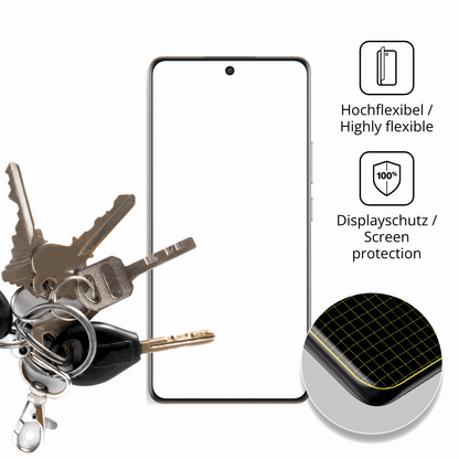 dipos Displayschutz für Realme P4 Pro, transparente Oberfläche, perfekte Passform auch für die Rundungen