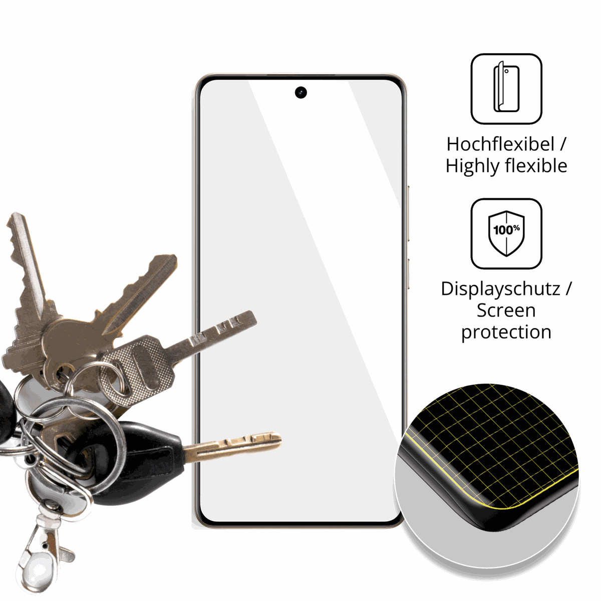 dipos Displayschutz für Realme P4 Pro, transparente Oberfläche, geringe Dicke und perfekte Passform