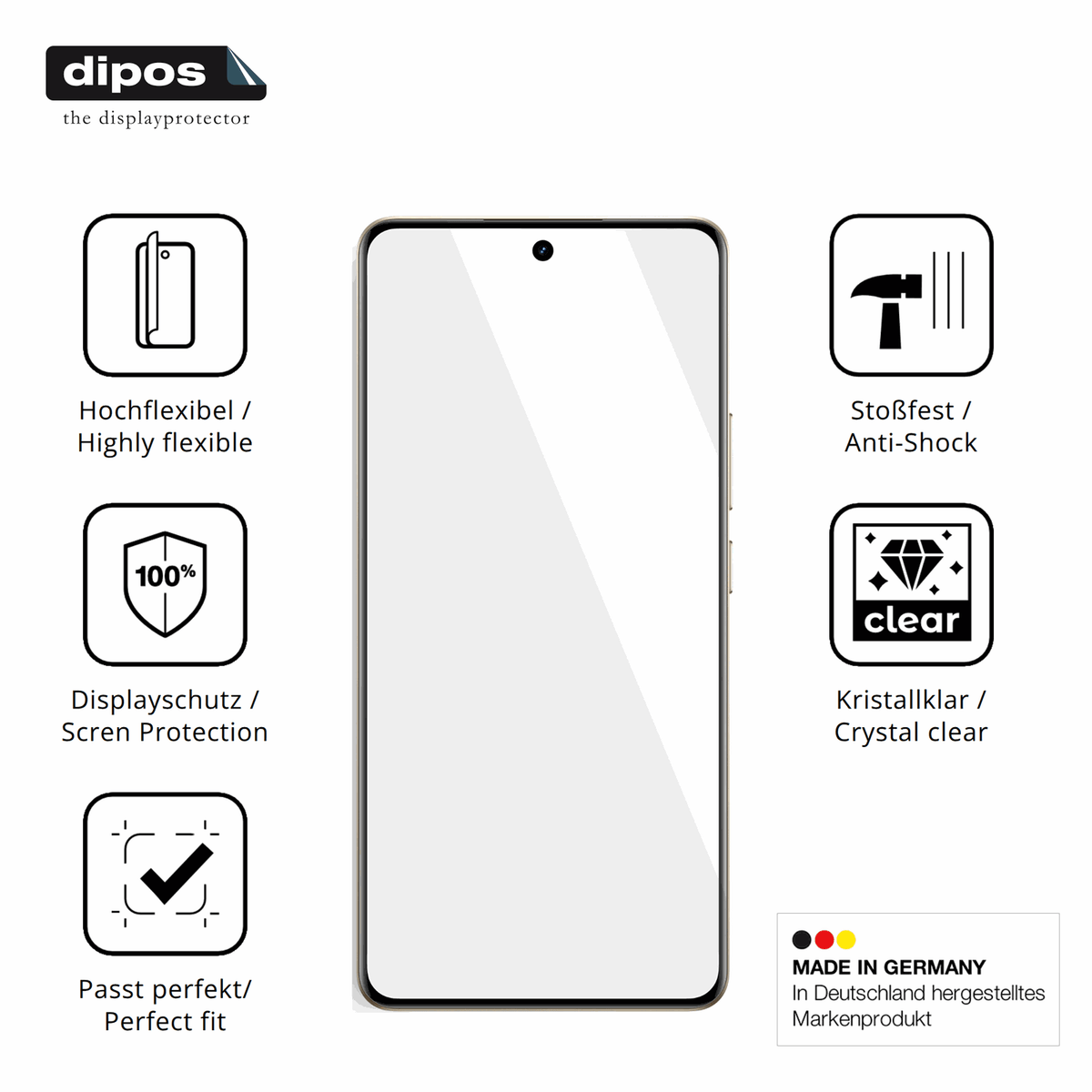 Displayschutz hergestellt in Deutschland, höchste Qualität made in Germany