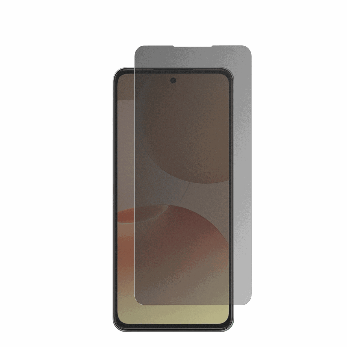 RealmeP4x 5G mit aufgebrachter dipos Flex Schutzfolie, die seitliche Einblicke blockiert