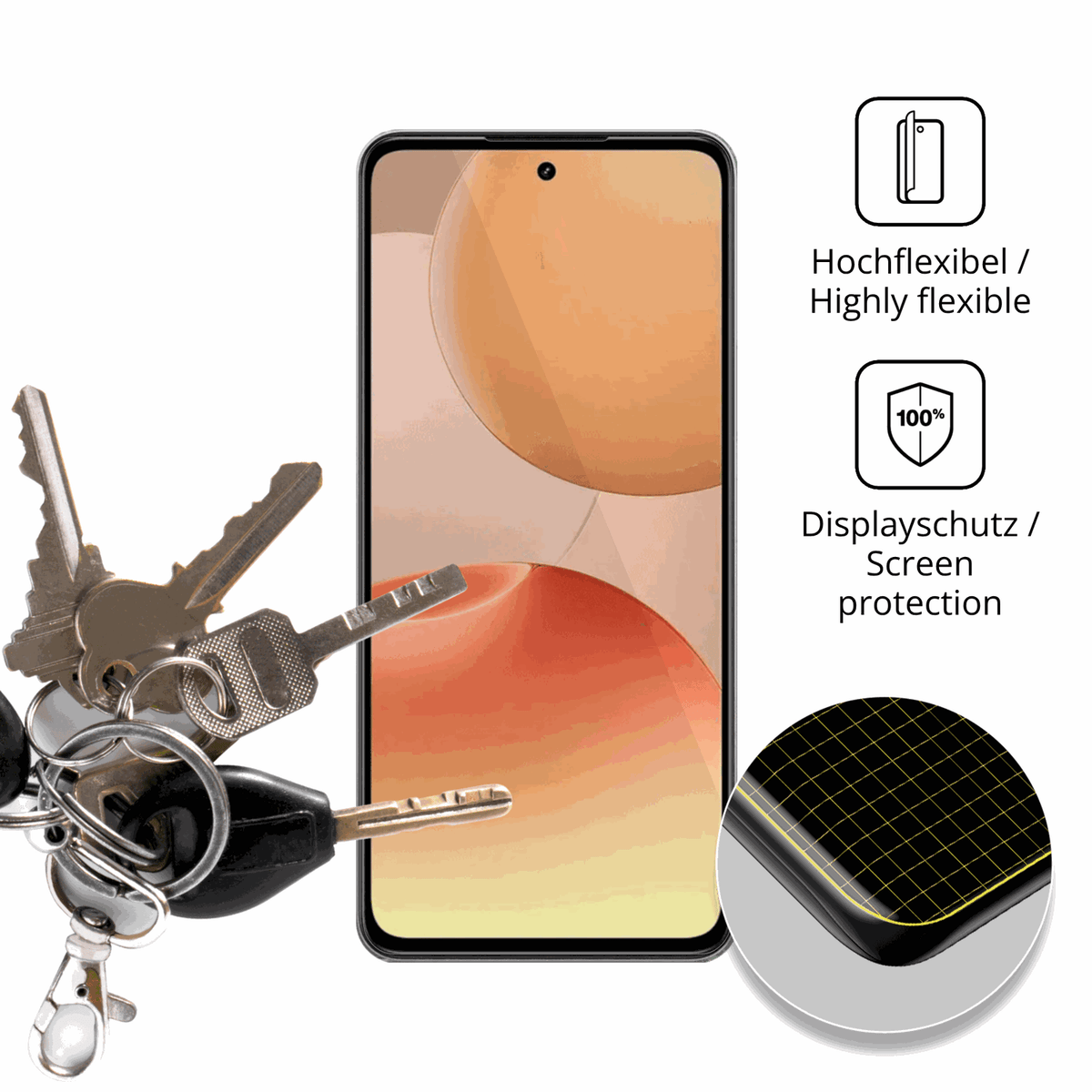 dipos Displayschutz für Realme P4x 5G, transparente Oberfläche, geringe Dicke und perfekte Passform