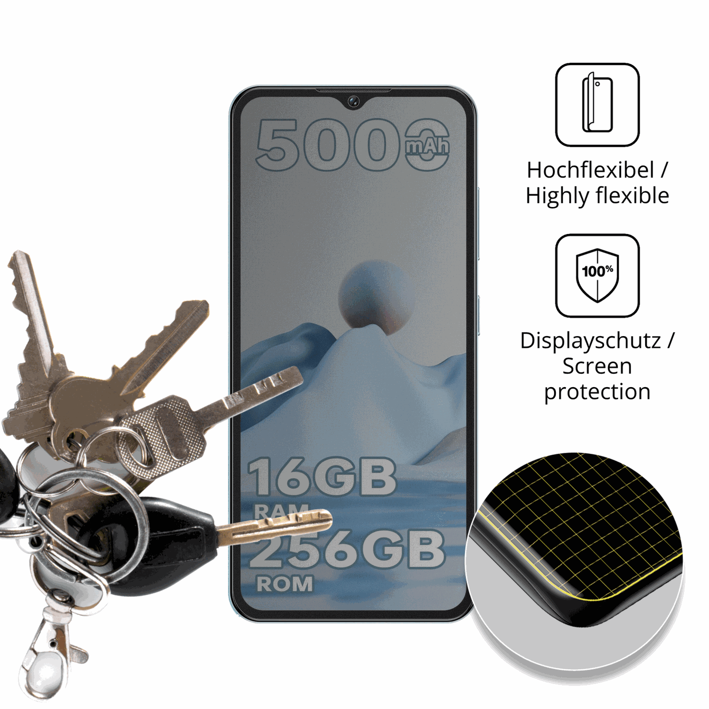 dipos Displayschutz für Redmagic 11 Pro, mit Blickschutzfilter und perfekter Passform auch für die Rundungen