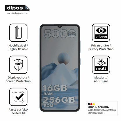 Flexible TPU-Folie passend zugeschnitten für Redmagic 11 Pro, mit Privatsphäre-Schutz durch Sichtschutz-Folie