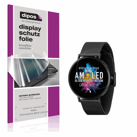Klare Displayschutzfolie von dipos passend für reflexactiva spectra 300 r 1.43 zoll, präziser Zuschnitt und blasenfrei montiert