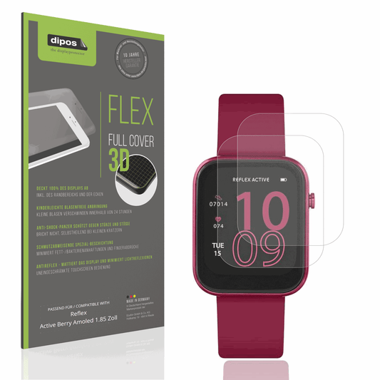 Matte Displayschutzfolie von dipos passend für Reflex Active Berry Amoled 1.85 Zoll, 100% Displayabdeckung und blasenfreie Montage