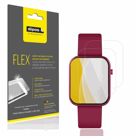 Klare Displayschutzfolie von dipos passend für Reflex Active Berry Amoled 1.85 Zoll, 100% Displayabdeckung und blasenfreie Montage