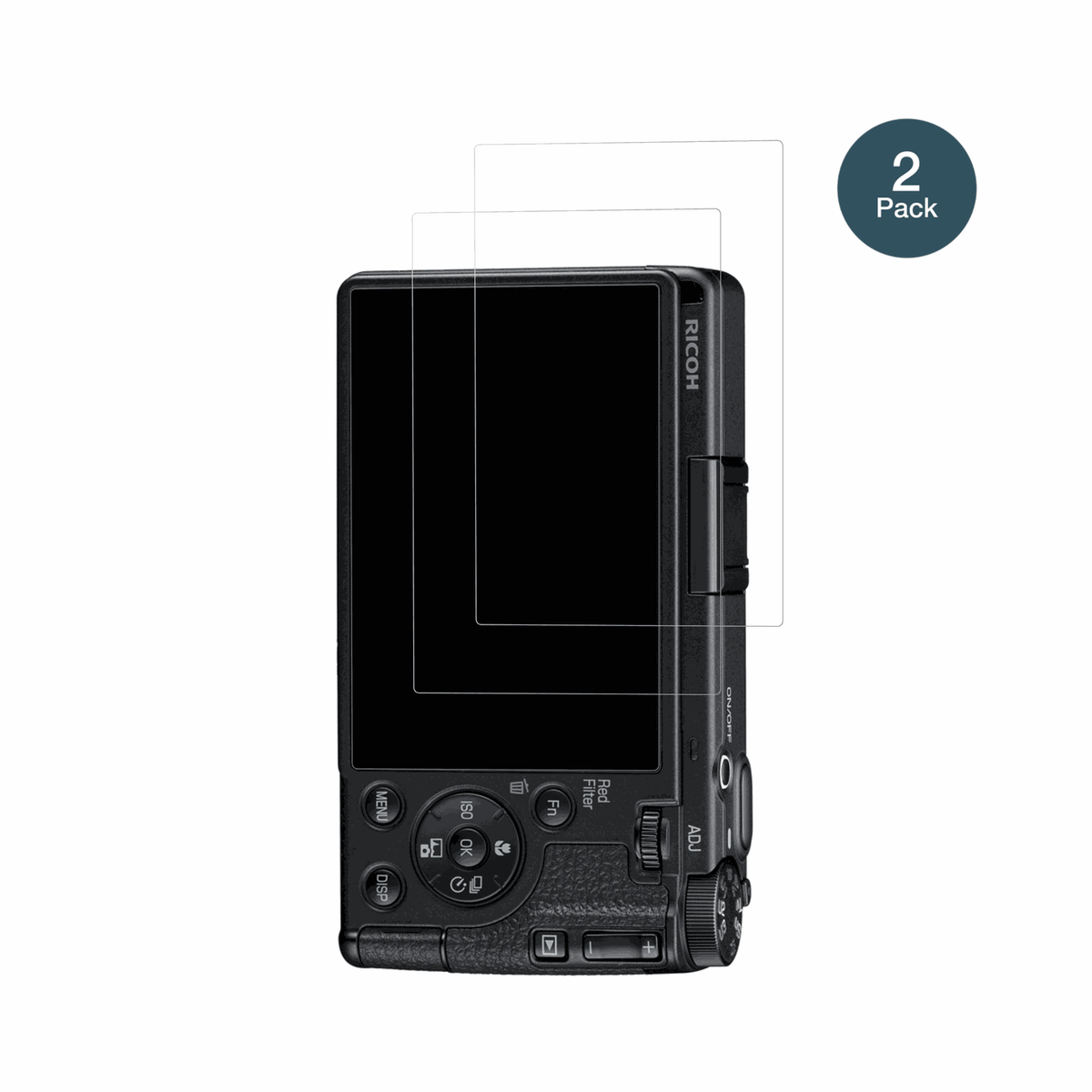 RicohGR IV HDF mit aufgebrachter dipos Flex Schutzfolie, glasklare Darstellung ohne Einschränkungen