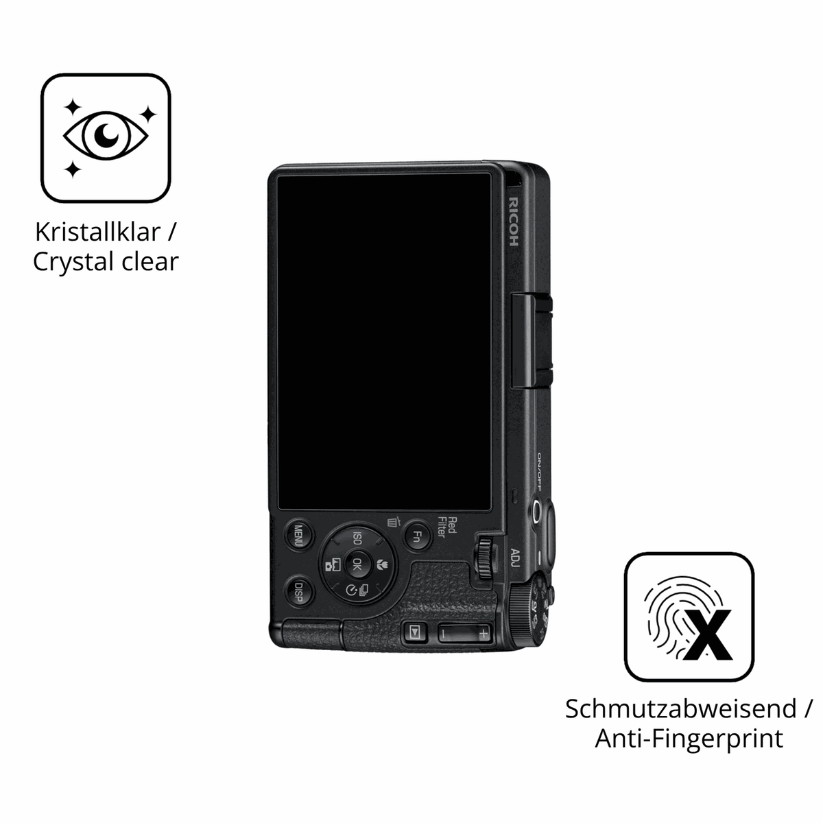 Flexible TPU-Folie passend zugeschnitten für Ricoh GR IV HDF, vollständige Abdeckung