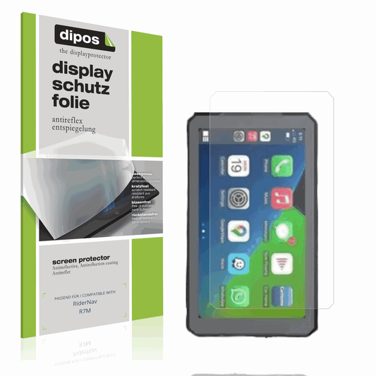 Matte Displayschutzfolie von dipos passend für RiderNav R7M, präziser Zuschnitt und blasenfrei montiert