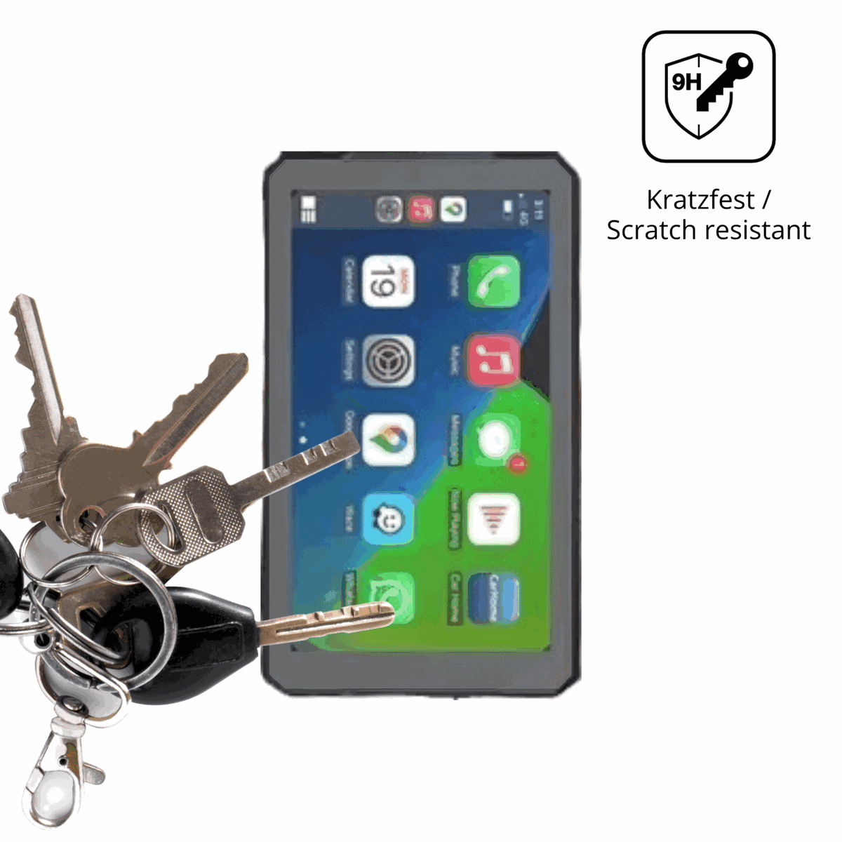dipos Displayschutz für RiderNav R7M, mattierte Oberfläche, robuste Festigkeit und perfekte Passform