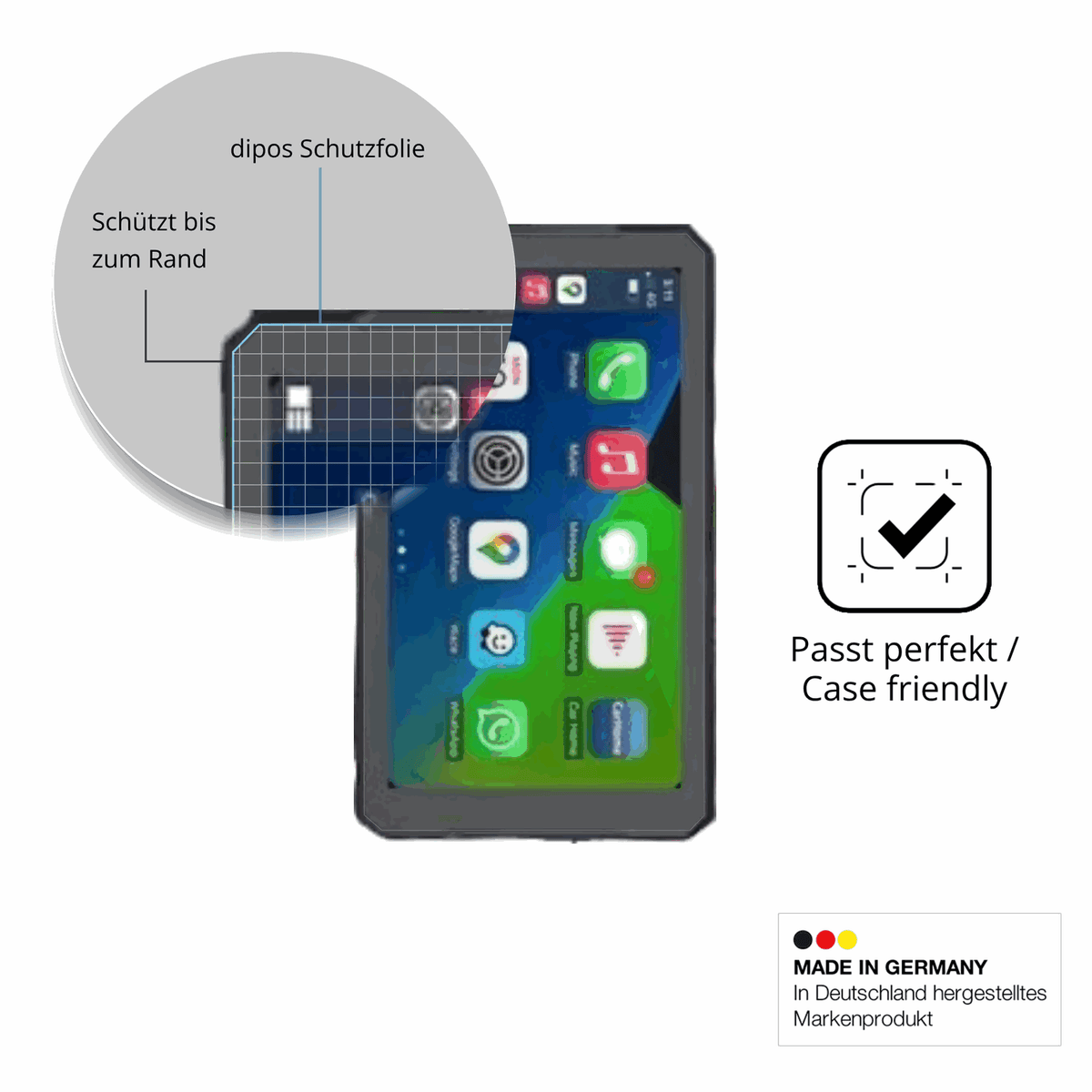 Besonders flexibler Displayschutz mit Anti-Shock-Schicht im Materialmix