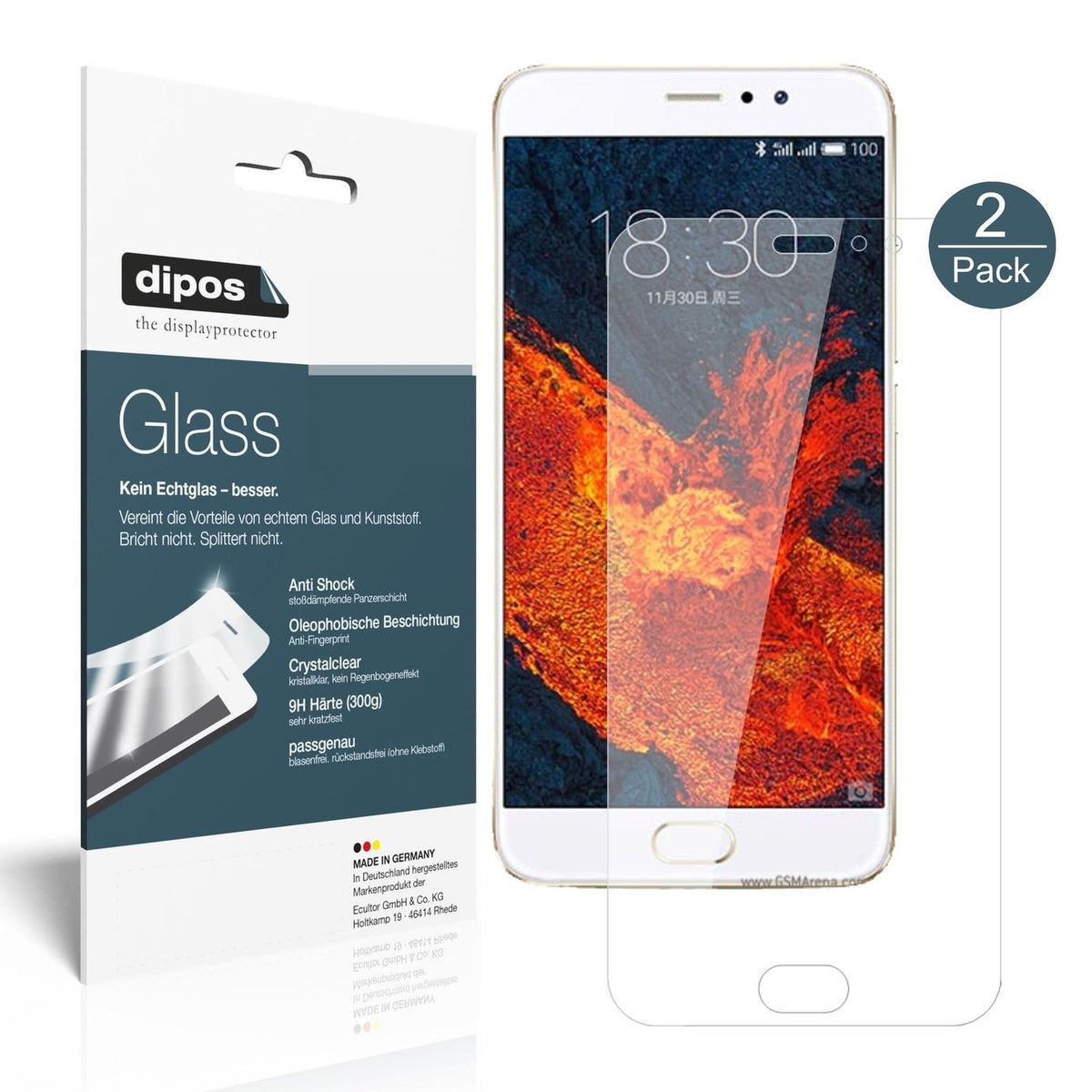 1x 9H Schutzfolie für Meizu Pro 6 Plus Panzerfolie
