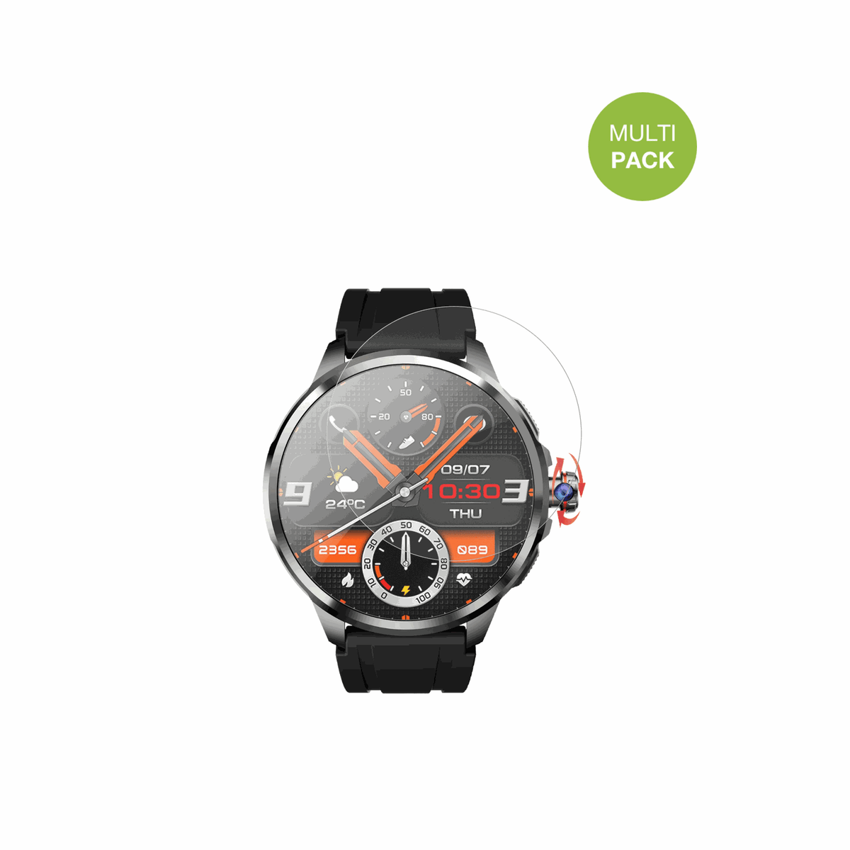 RogbidModel R2 Ultra mit aufgebrachter dipos Displayschutzfolie, die lästige Fingerabdrücke minimiert