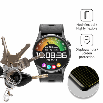 dipos Displayschutz für Rogbid Rowatch D3, transparente Oberfläche, perfekte Passform auch für die Rundungen