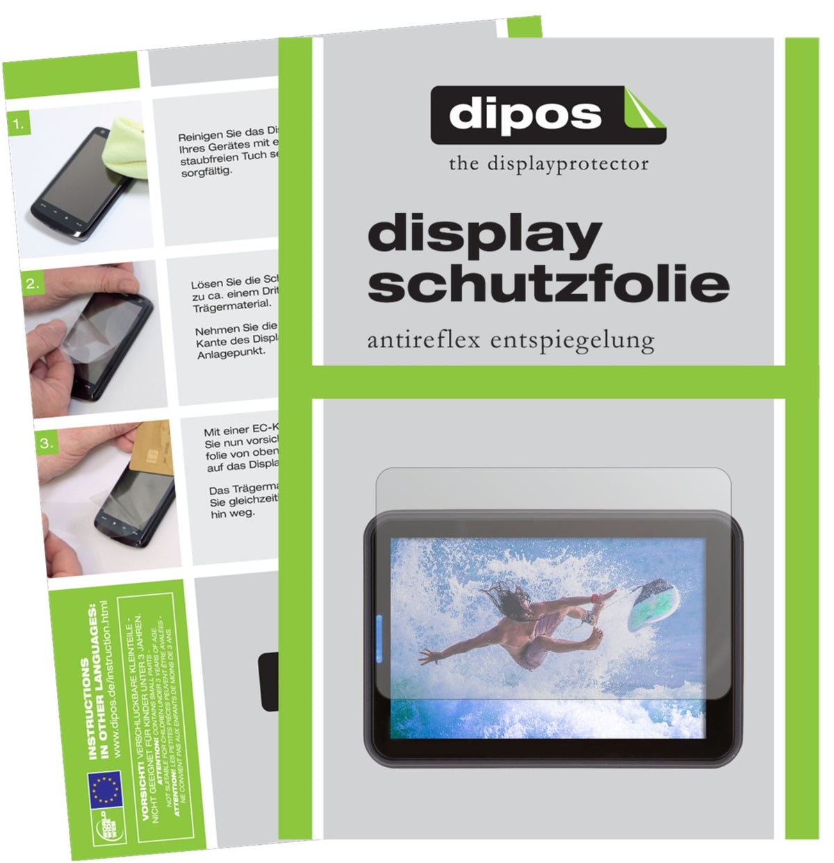 Matte Displayschutzfolie von dipos passend für Rollei 560 Touch, präziser Zuschnitt und blasenfrei montiert