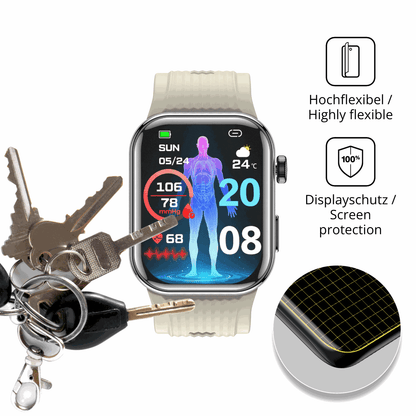 dipos Displayschutz für Rollme Kore D1, transparente Oberfläche, perfekte Passform auch für die Rundungen