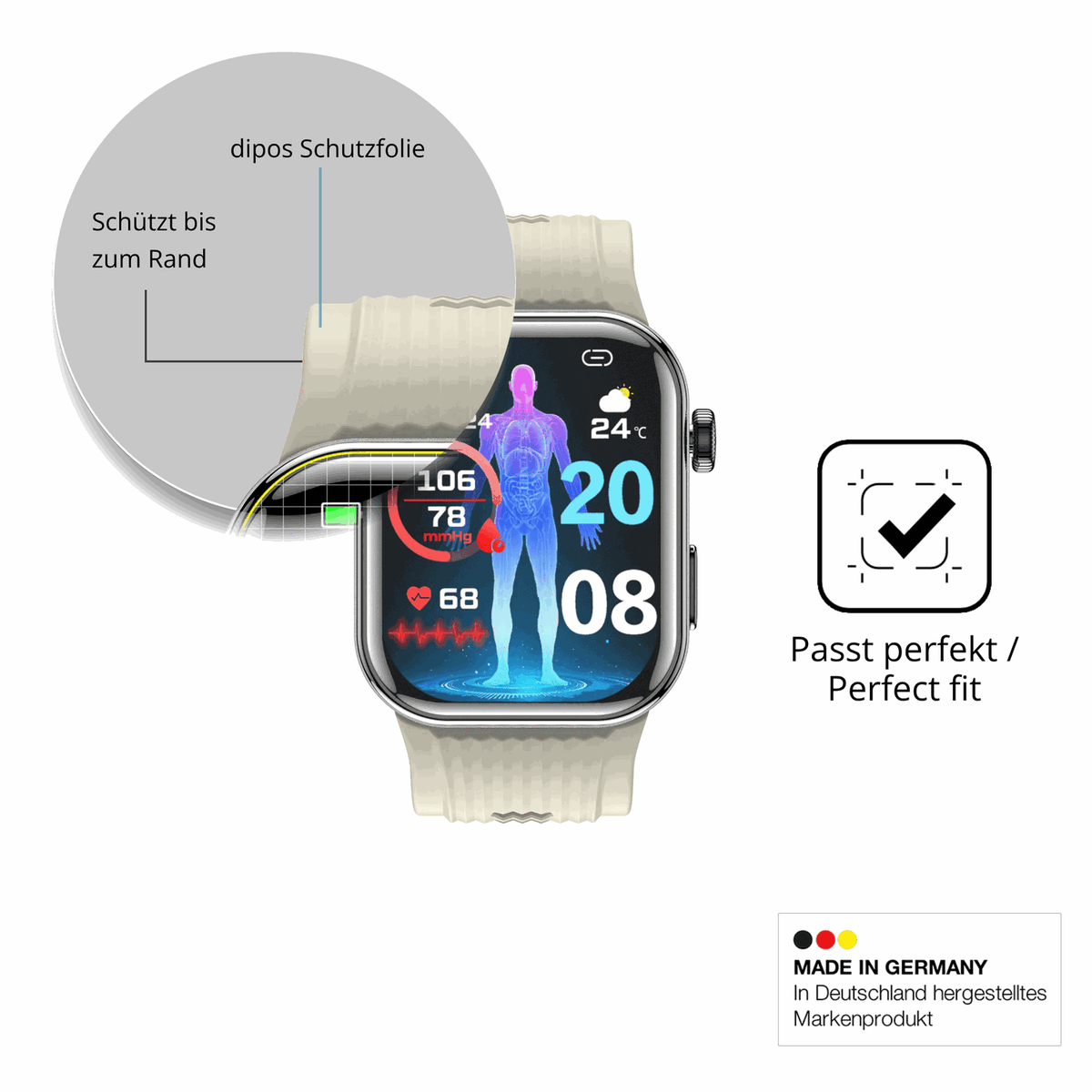 Besonders flexibler Displayschutz mit Anti-Shock-Schicht im Materialmix