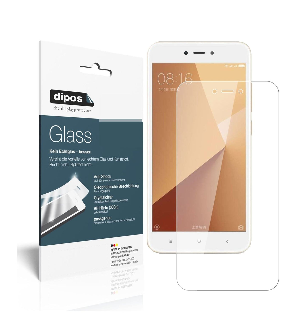 1x 9H Schutzfolie für Xiaomi Redmi Note 5A Panzerfolie