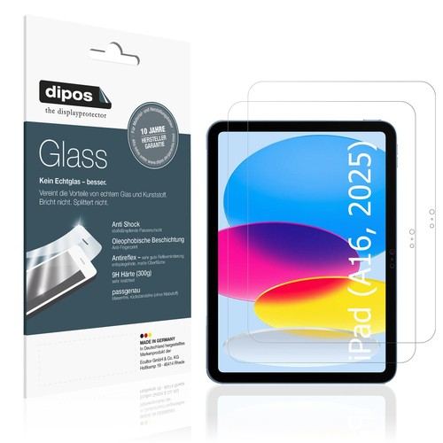 2x 9H Schutzfolie für Apple iPad 11 Zoll A16 11. Gen 2025 Panzerfolie