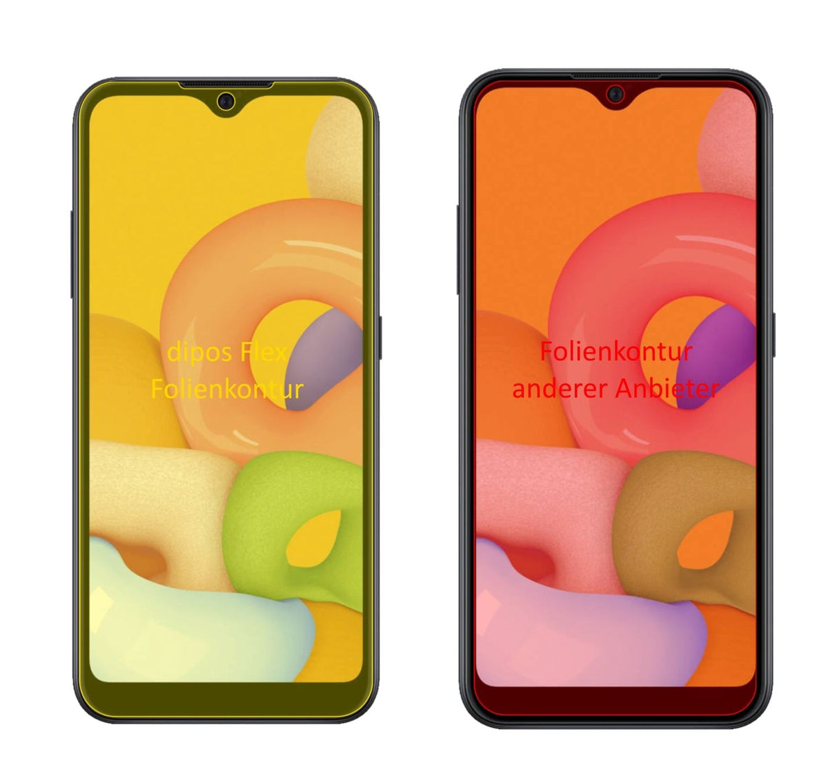 3x 3D Full Cover Schutzfolie für Samsung Galaxy A01