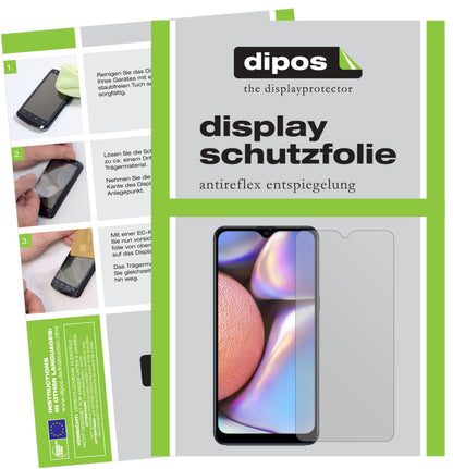 Matte Displayschutzfolie von dipos passend für Samsung Galaxy A10s, präziser Zuschnitt und blasenfrei montiert