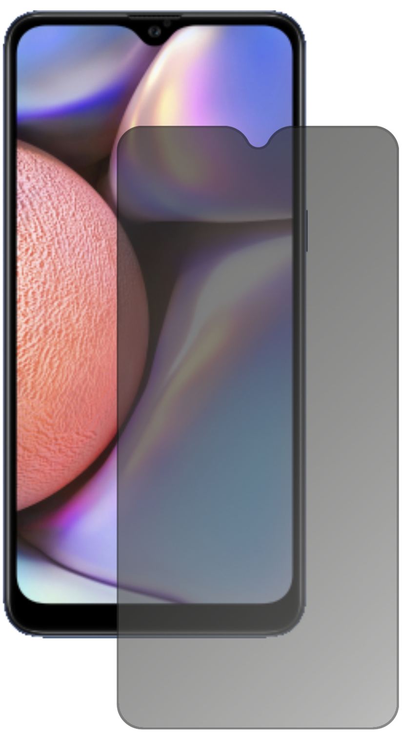 SamsungGalaxy A10s mit aufgebrachtem dipos Displayschutz, der seitliche Einblicke blockiert