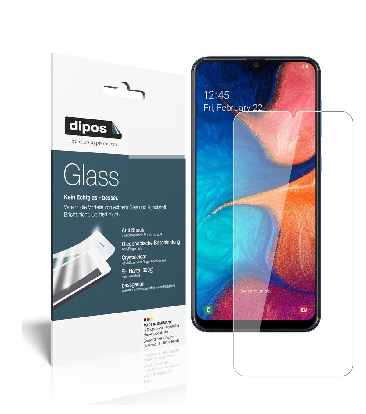 Perfekte Passform und ultimative Qualität: Unser 9H Panzerglas bietet Schutz für Samsung-Galaxy A20e