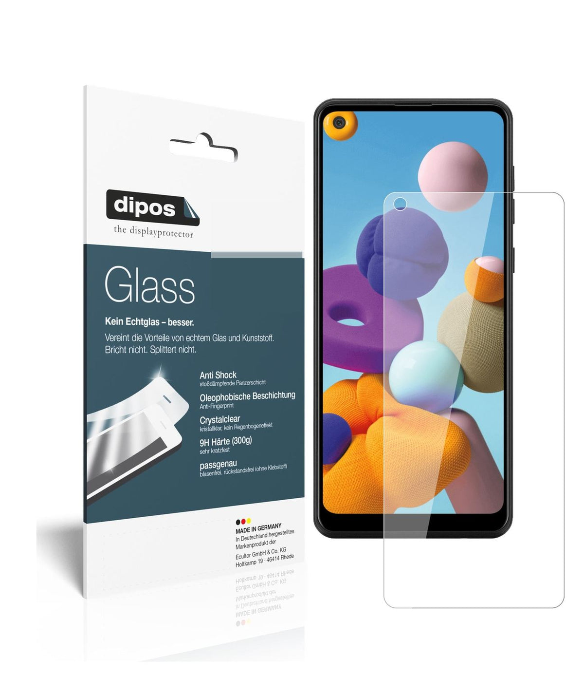 Perfekte Passform und ultimative Qualität: Unser 9H Panzerglas bietet Schutz für Samsung-Galaxy A21