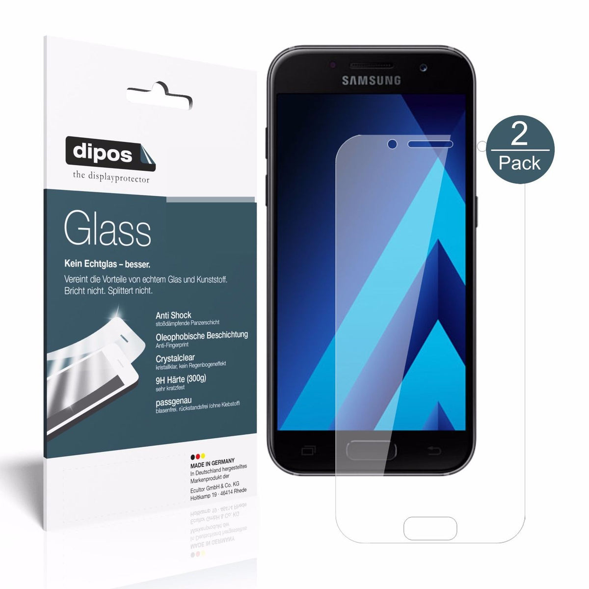 Perfekte Passform und ultimative Qualität: Unser 9H Panzerglas bietet Schutz für Samsung-Galaxy A3 (2017)
