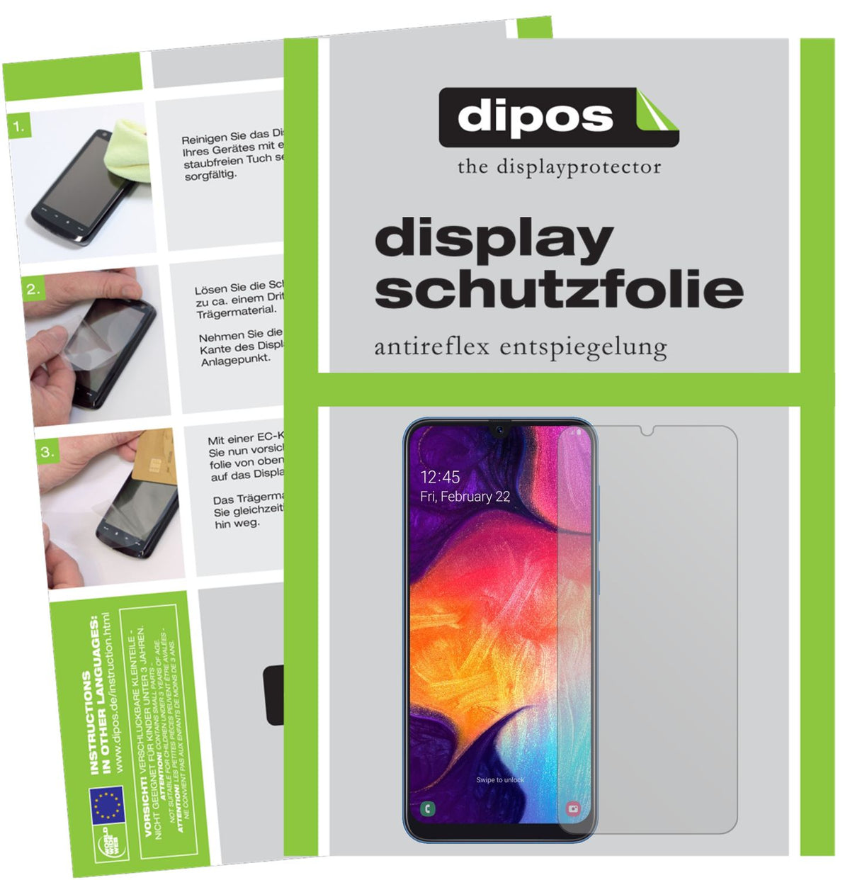 Matte Displayschutzfolie von dipos passend für Samsung Galaxy A90, präziser Zuschnitt und blasenfrei montiert