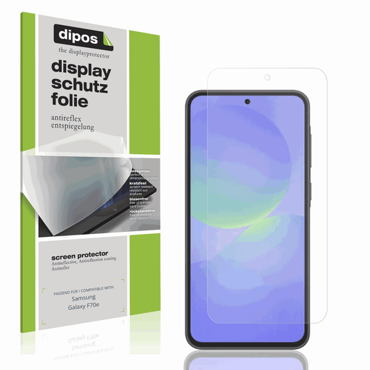 Matte Displayschutzfolie von dipos passend für Samsung Galaxy F70e, präziser Zuschnitt und blasenfrei montiert