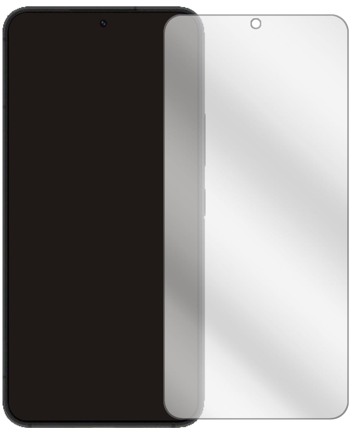 SamsungGalaxy S22 Plus mit aufgebrachter dipos Displayschutzfolie, glasklare Darstellung ohne Einschränkungen