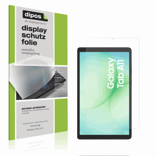 Matte Displayschutzfolie von dipos passend für Samsung Galaxy Tab A11, präziser Zuschnitt und blasenfrei montiert