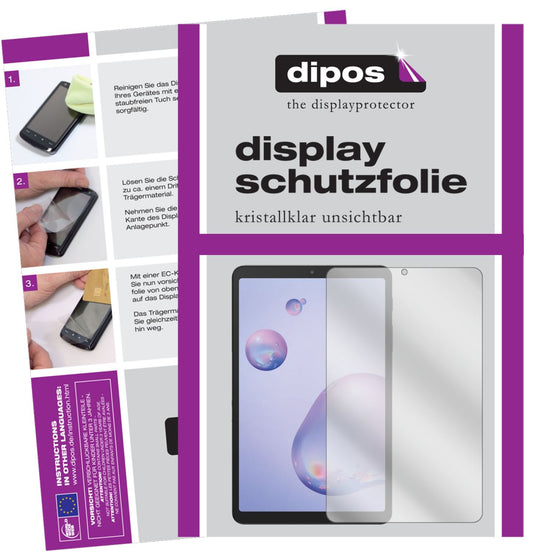 Klare Displayschutzfolie von dipos passend für Samsung Galaxy Tab A 8.4 (2020), präziser Zuschnitt und blasenfrei montiert