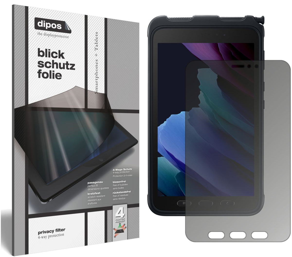 Blickschutzfolie für Samsung Galaxy Tab Active 3 matt Schutzfolie Privacy