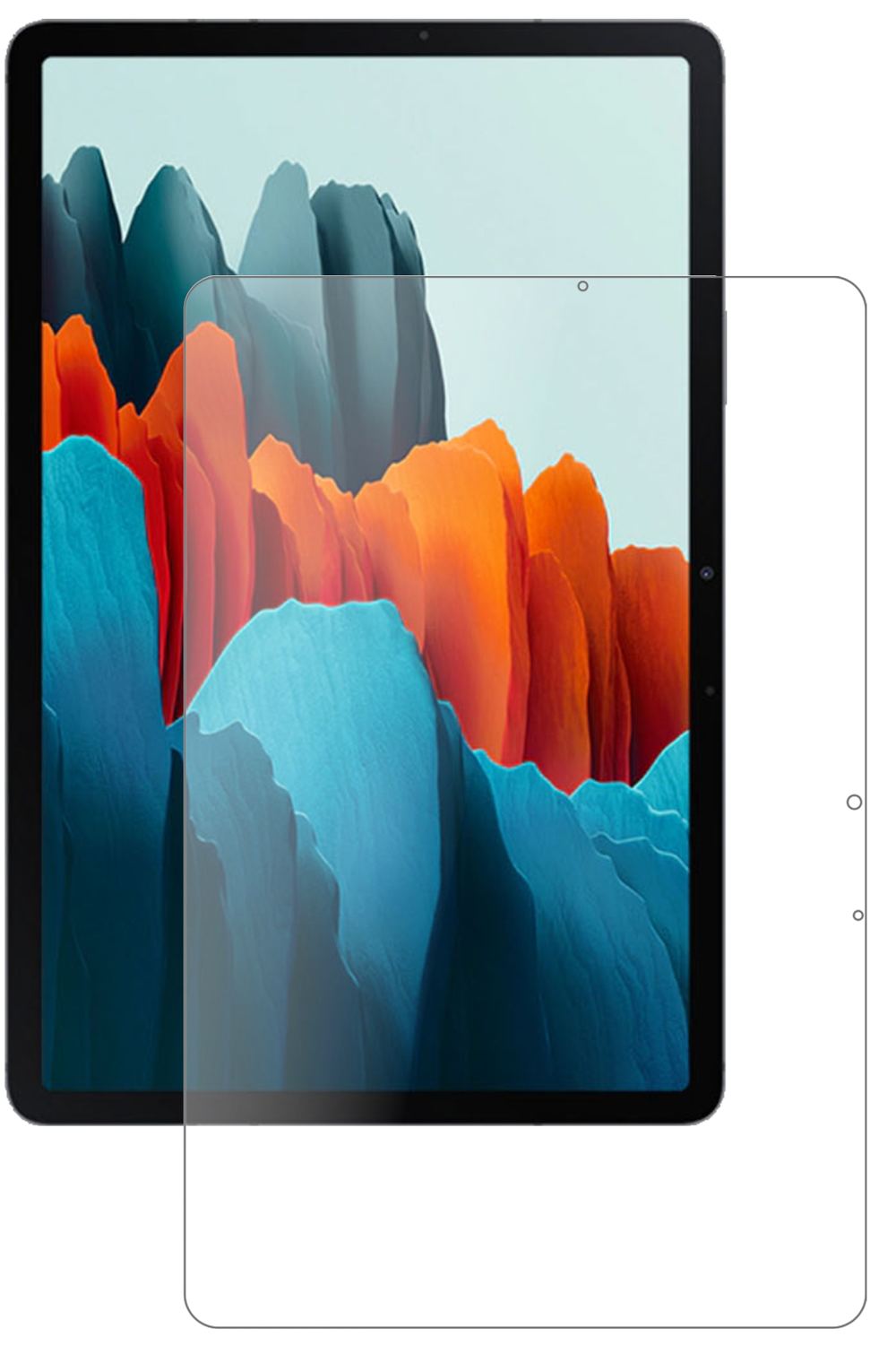 SamsungGalaxy Tab S7 Plus Wi-Fi mit aufgebrachter dipos Panzerfolie, die lästige Fingerabdrücke minimiert