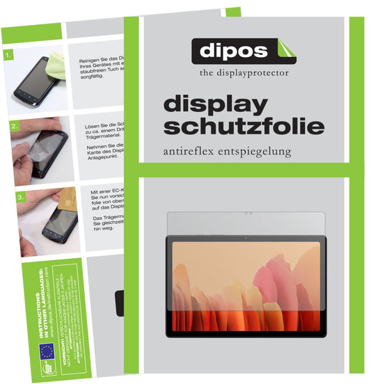 Matte Displayschutzfolie von dipos passend für Samsung Galaxy Tab A7 10.4 Zoll (2020), präziser Zuschnitt und blasenfrei montiert