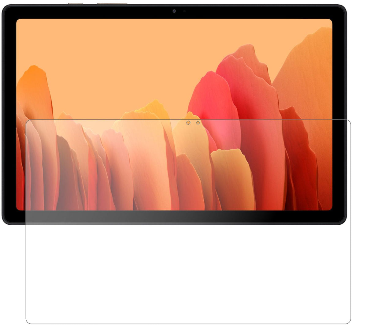 SamsungGalaxy Tab A7 10.4 Zoll (2020) mit aufgebrachter dipos Panzerfolie, die lästige Fingerabdrücke minimiert