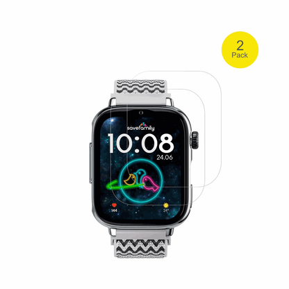 SaveFamilySaveWatch Plus 2 mit aufgebrachter dipos Displayschutzfolie, glasklare Darstellung ohne Einschränkungen