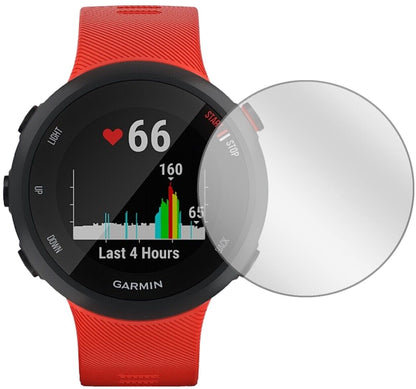 Klare Displayschutzfolie von dipos passend für Garmin Forerunner 45, präziser Zuschnitt und blasenfrei montiert