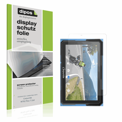 Matte Displayschutzfolie von dipos passend für Carpuride W702 Plus 7 Zoll, präziser Zuschnitt und blasenfrei montiert