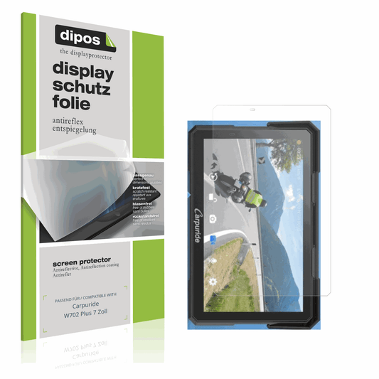 Matte Displayschutzfolie von dipos passend für Carpuride W702 Plus 7 Zoll, präziser Zuschnitt und blasenfrei montiert