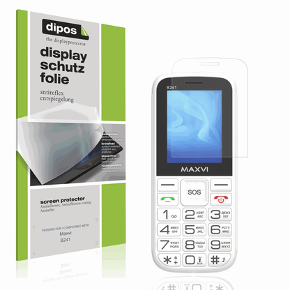Matte Displayschutzfolie von dipos passend für Maxvi B241, präziser Zuschnitt und blasenfrei montiert