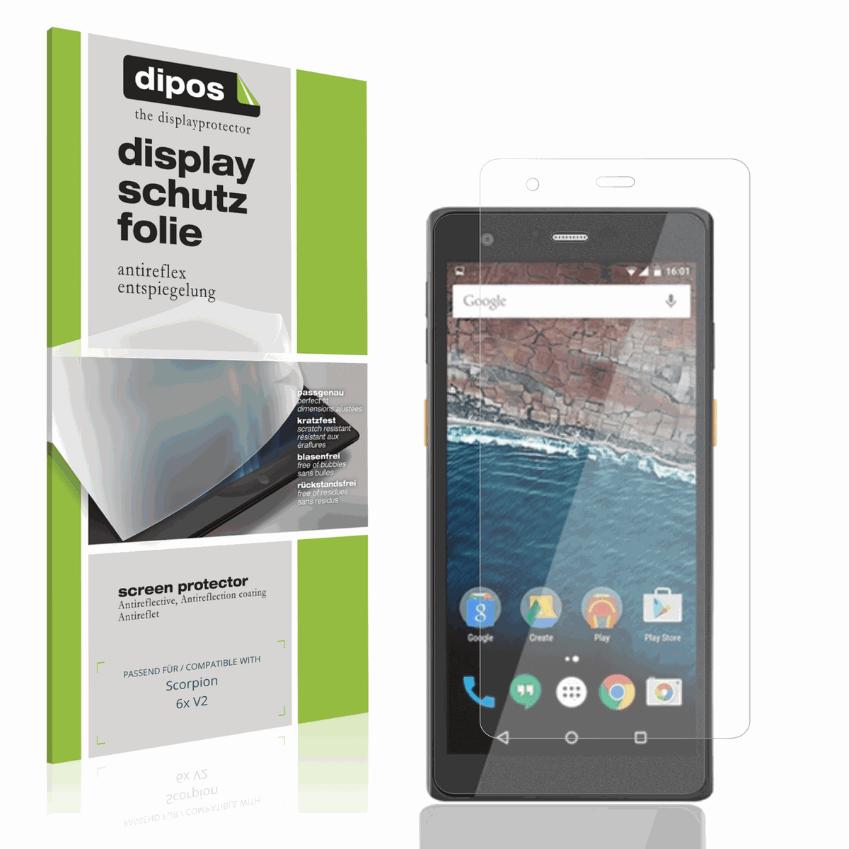 Matte Displayschutzfolie von dipos passend für Scorpion 6x V2, präziser Zuschnitt und blasenfrei montiert