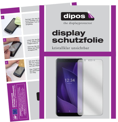 Klare Displayschutzfolie von dipos passend für Sharp Aquos V, präziser Zuschnitt und blasenfrei montiert