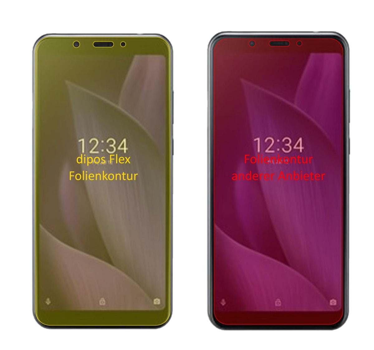 2x 3D Full Cover Schutzfolie für Sharp Aquos V