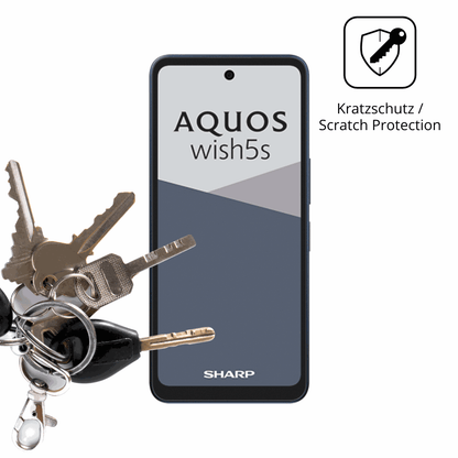 Schutz gegen Kratzer auf dem Sharp Aquos wish5s Glas durch Schlüssel oder Ähnliches