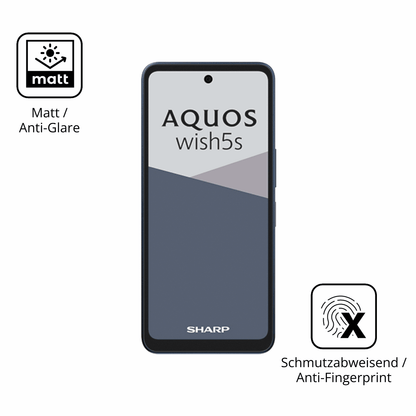 Dünne und entspiegelnde Folie passend zugeschnitten für Sharp Aquos wish5s